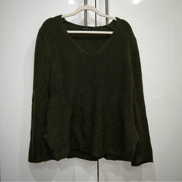 Olive Green J. Crew Knit Cozy Fall Sweater - Picture 7 of 8